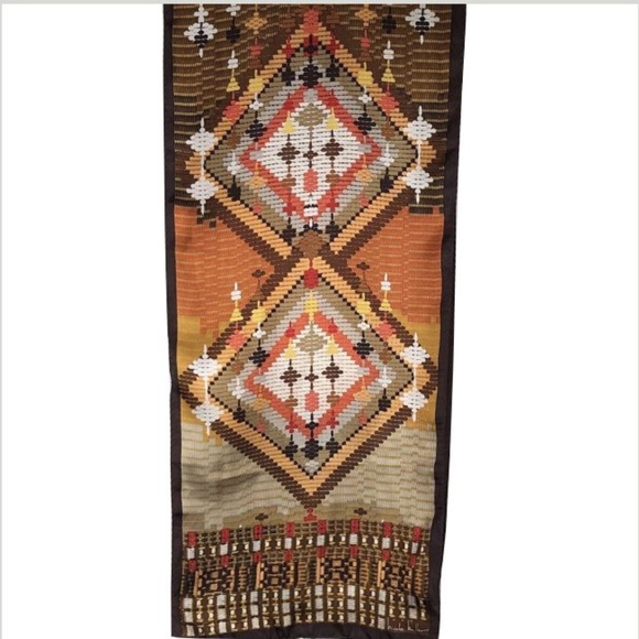 Nicole Miller Accessories - Nicole Miller Silk Scarf Aztec Tribal Theme Oblong